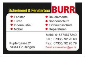 Schreinerei Burr aus Gruibingen